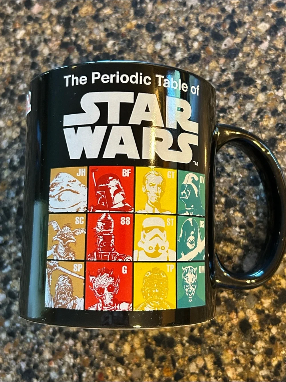 NEW Star Wars 'Periodic Table' Ceramic Mug - Black with Multicolor Graphics